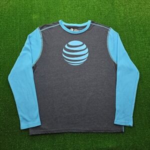 AT&T Employee Tshirt Mens XL Blue Gray Long Sleeve Pullover Uniform Work Wear